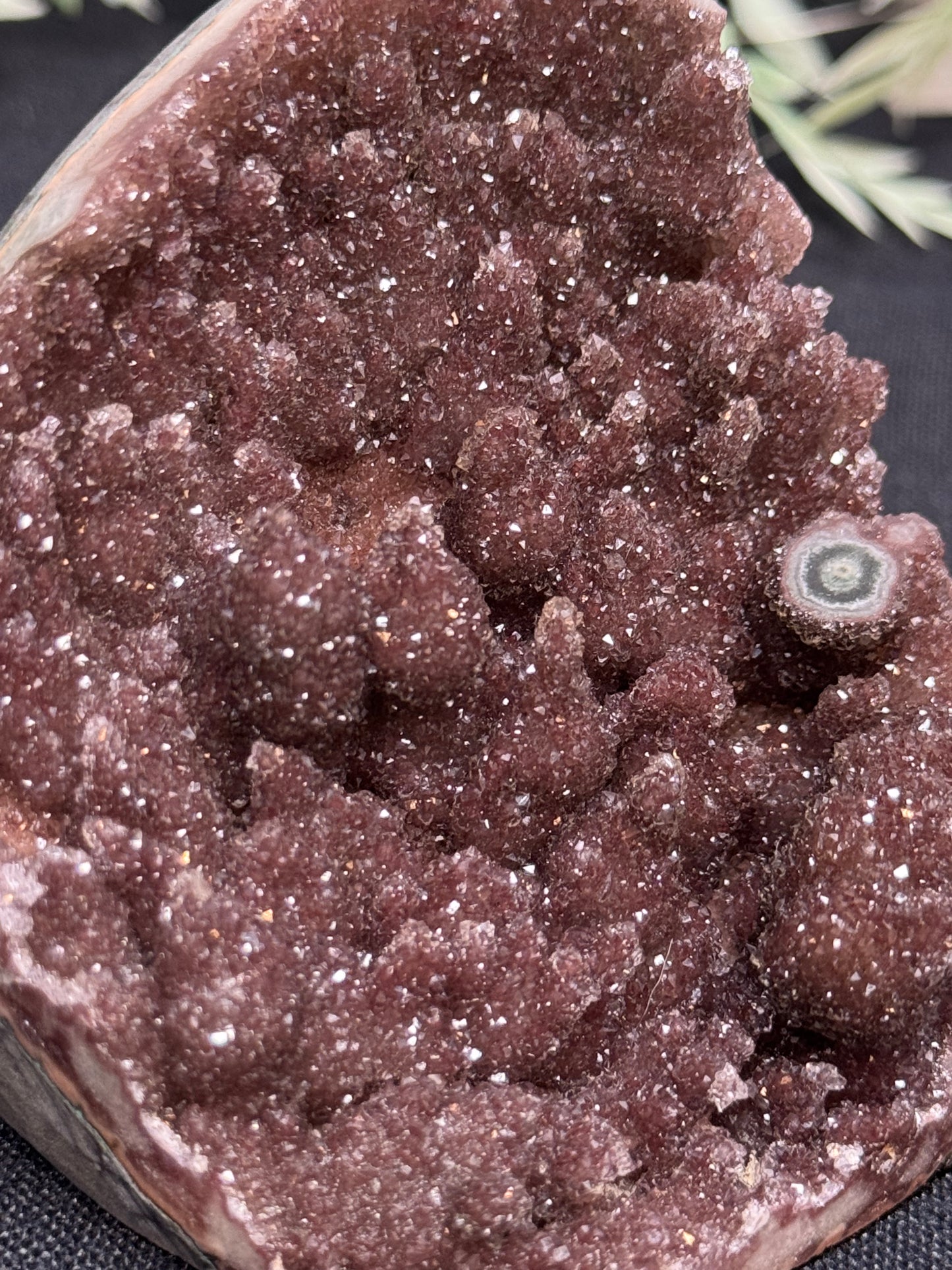 Red Amethyst with stalactites - Uruguay