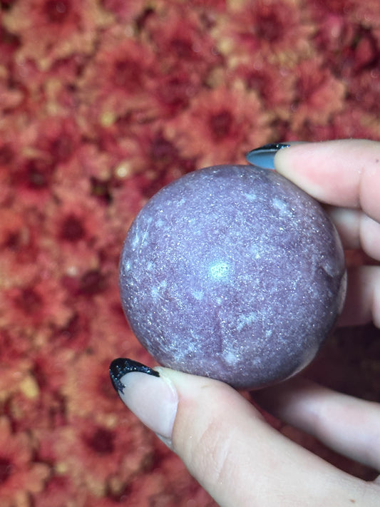 Lepidolite Sphere with Sparkly Mica