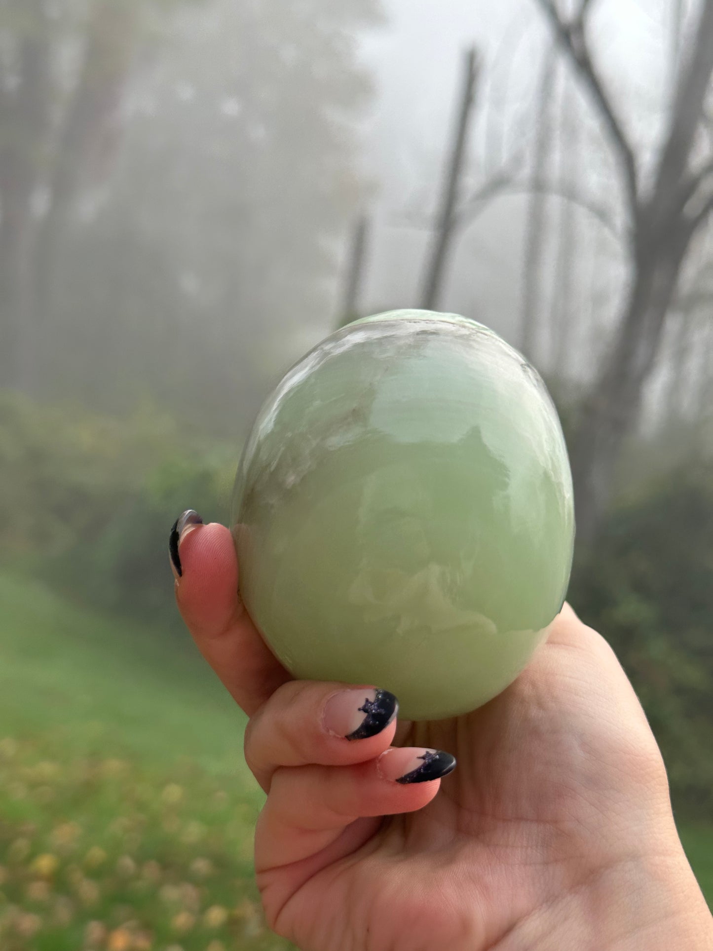 Green Calcite Skull