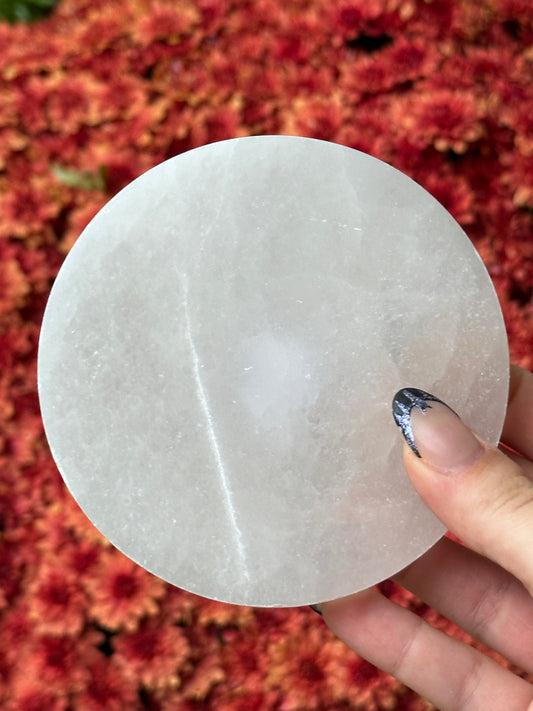 Satin Spar Selenite Charging Plate