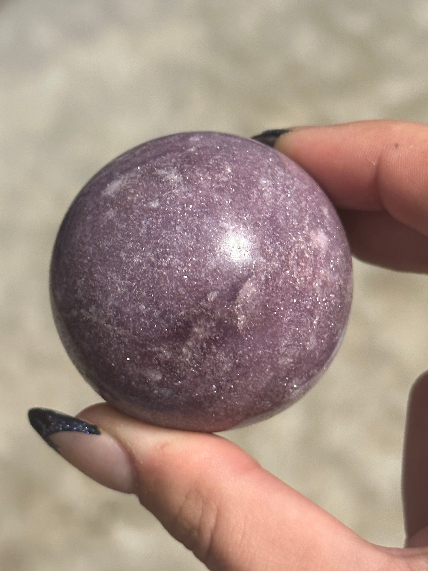 Lepidolite Sphere with Sparkly Mica