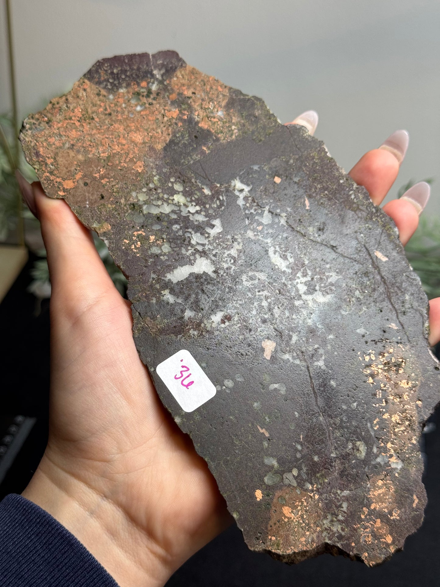 Native copper slab