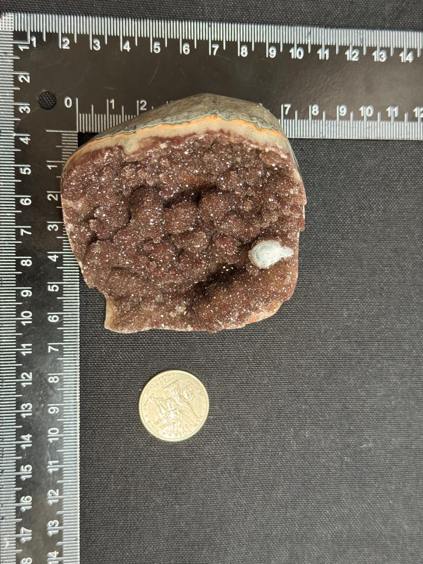Red Amethyst with stalactites - Uruguay