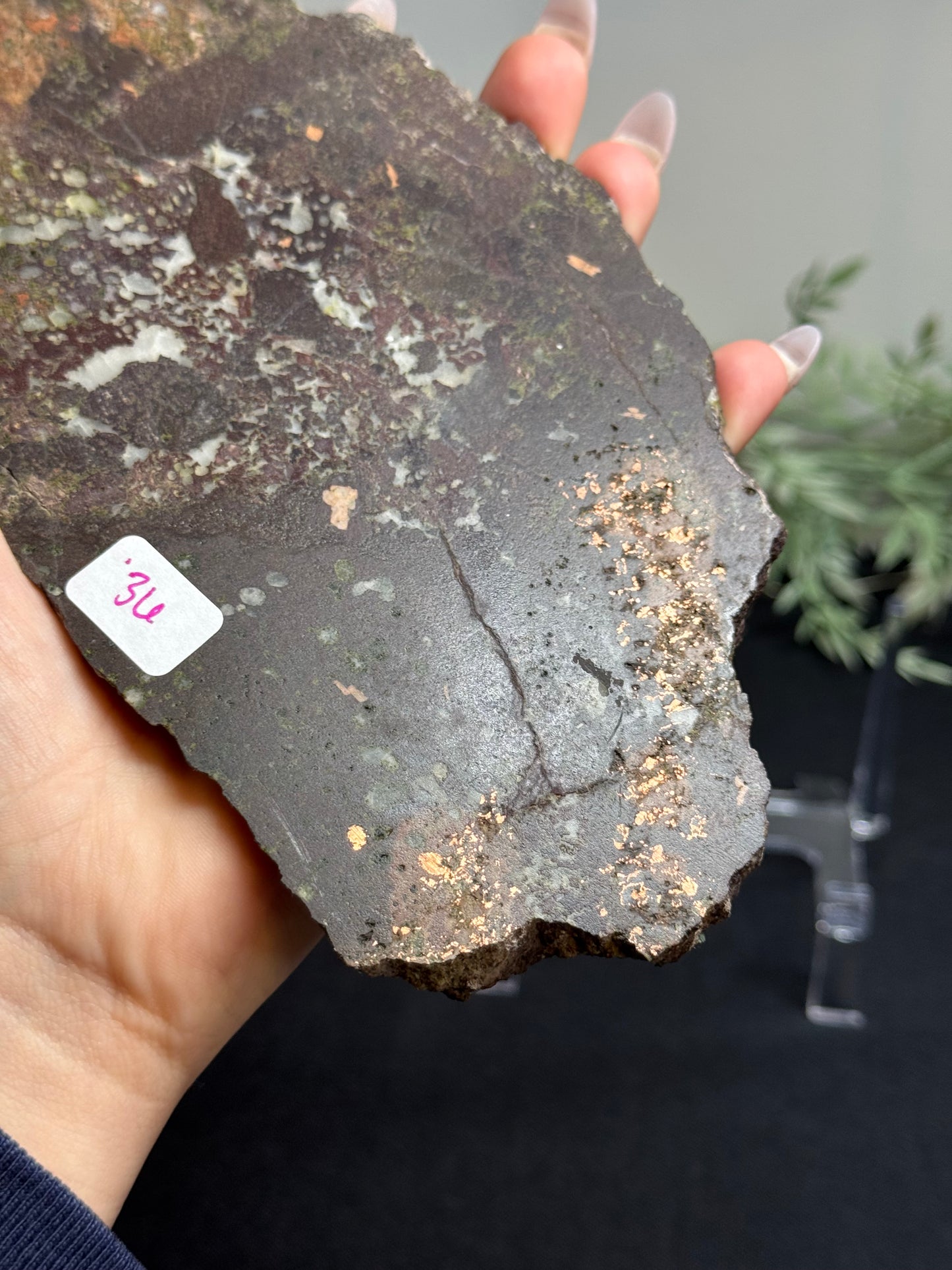 Native copper slab