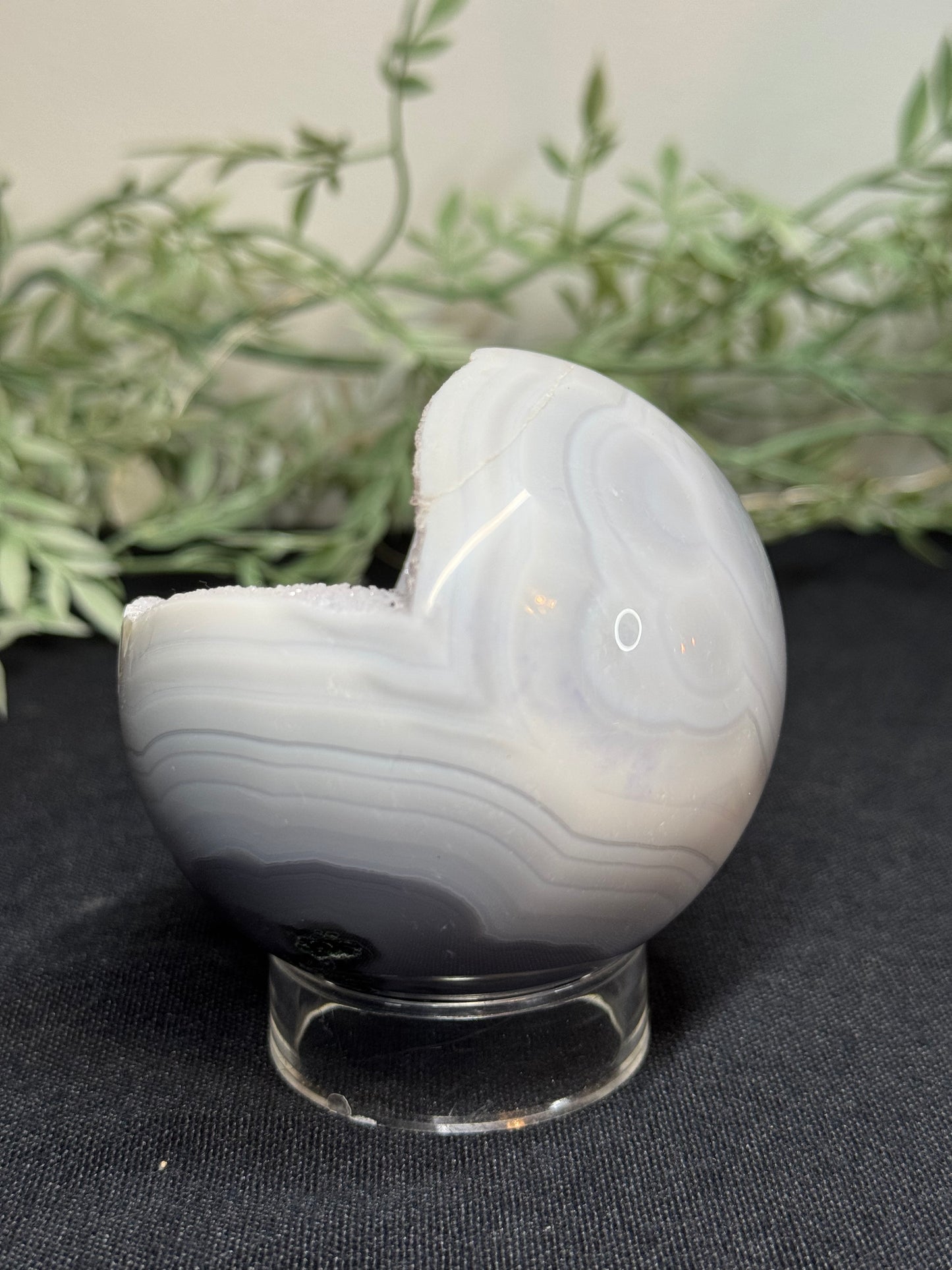 Agate sphere with moss agate