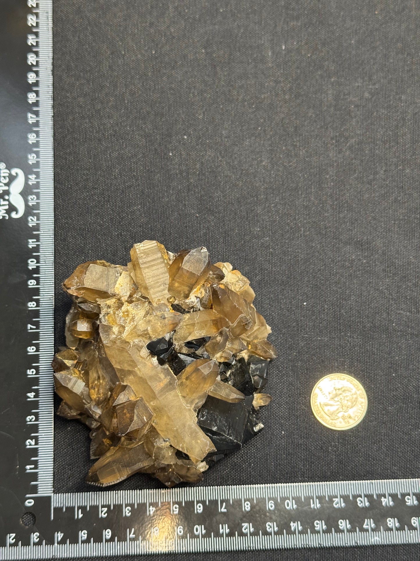 Smokey Quartz with black tourmaline - Africa