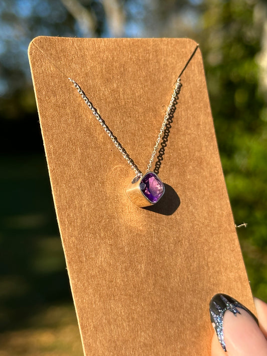 Amethyst Necklace - Sterling Silver