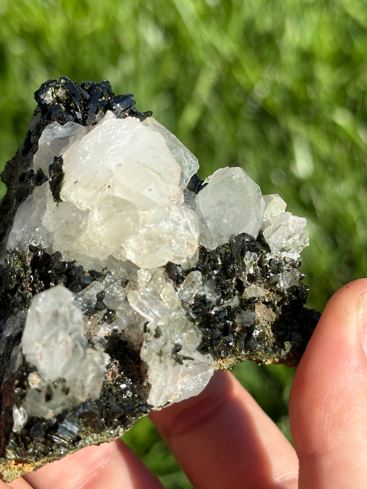 Dark epidote and quartz