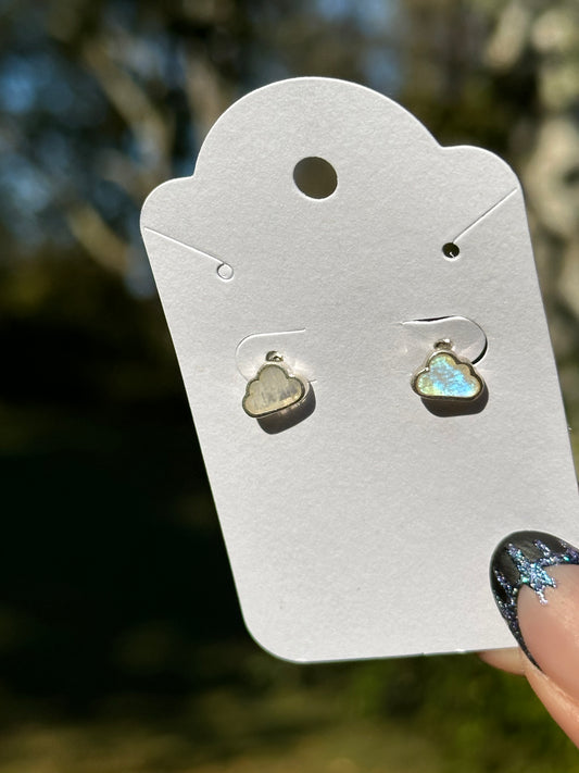 Moonstone Cloud Earrings- Sterling Silver