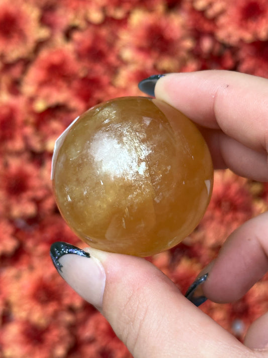 Honey Calcite Sphere