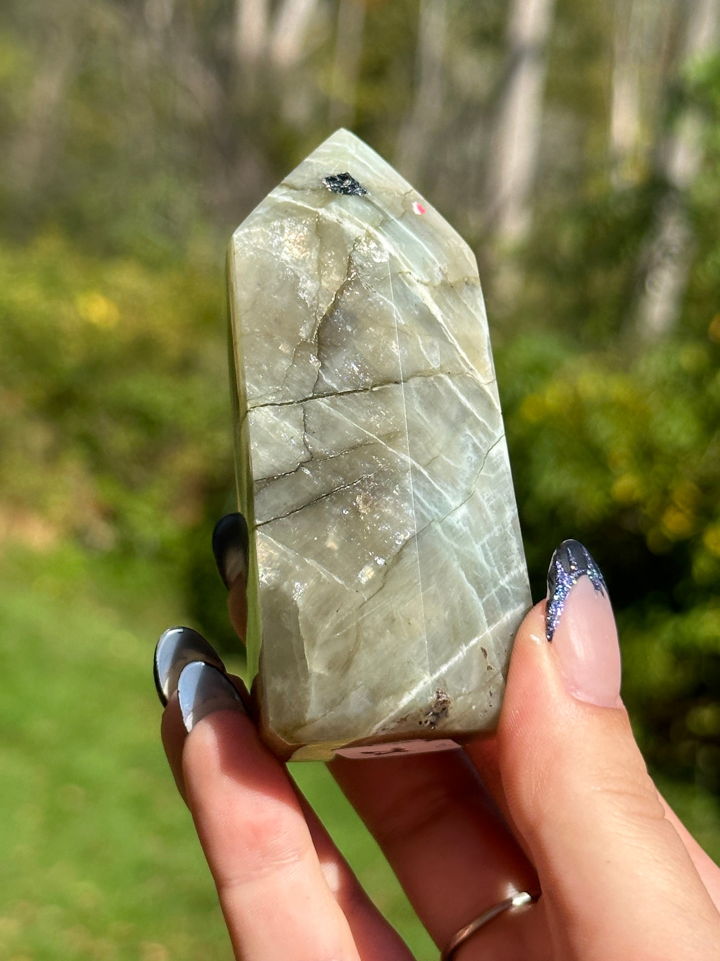 Garnerite tower (green moonstone)