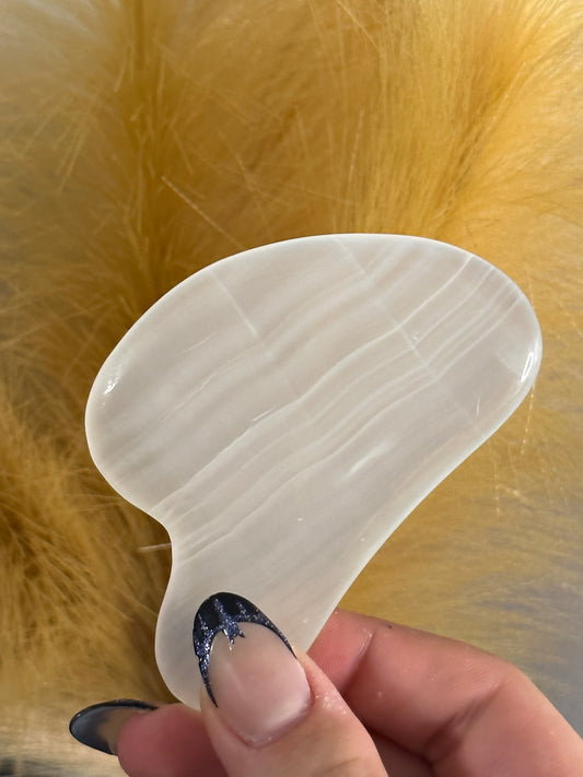 Banded Calcite Gua Sha (Mexican Onyx)