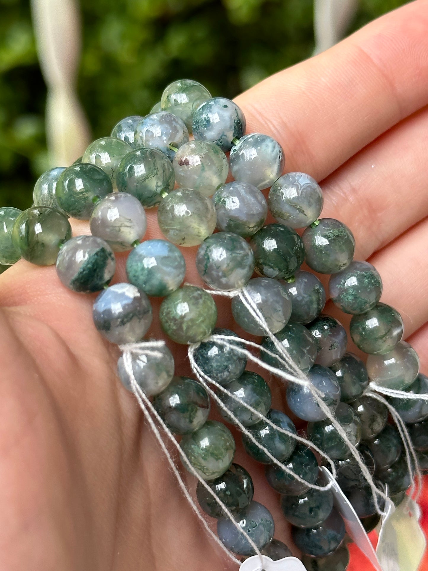 Moss agate bracelets