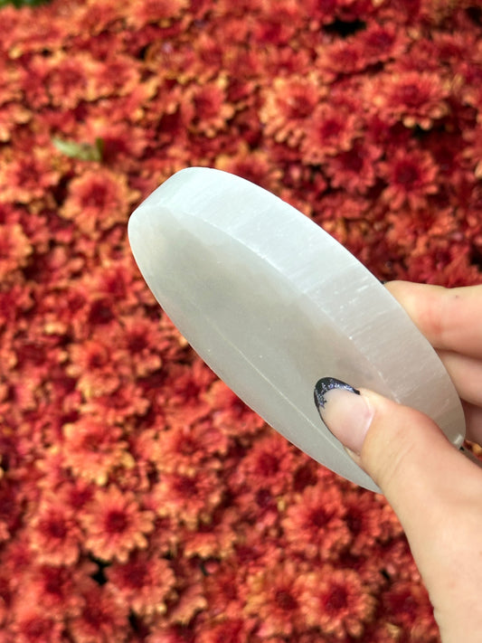 Satin Spar Selenite Charging Plate