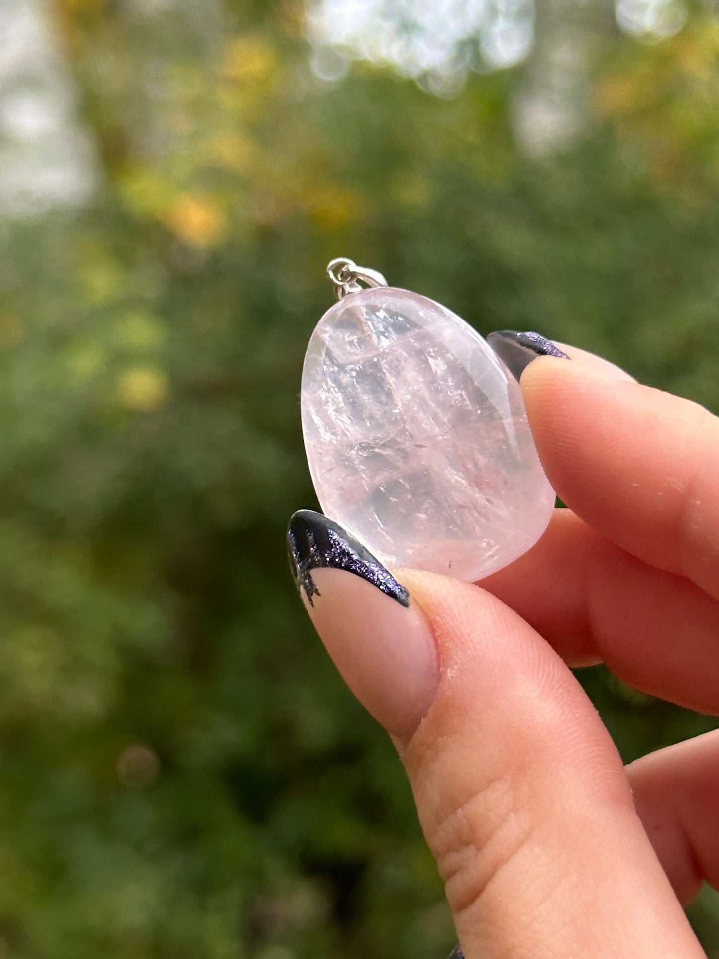 Rose Quartz with Sterling Silver Pendant
