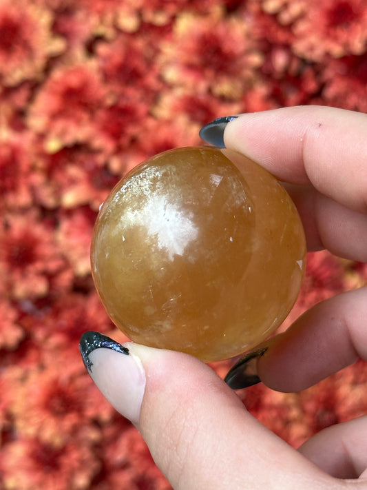 Honey Calcite Sphere