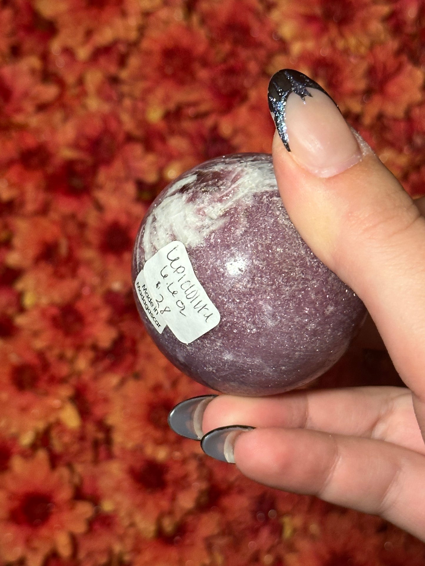 Lepidolite Sphere with Sparkly Mica