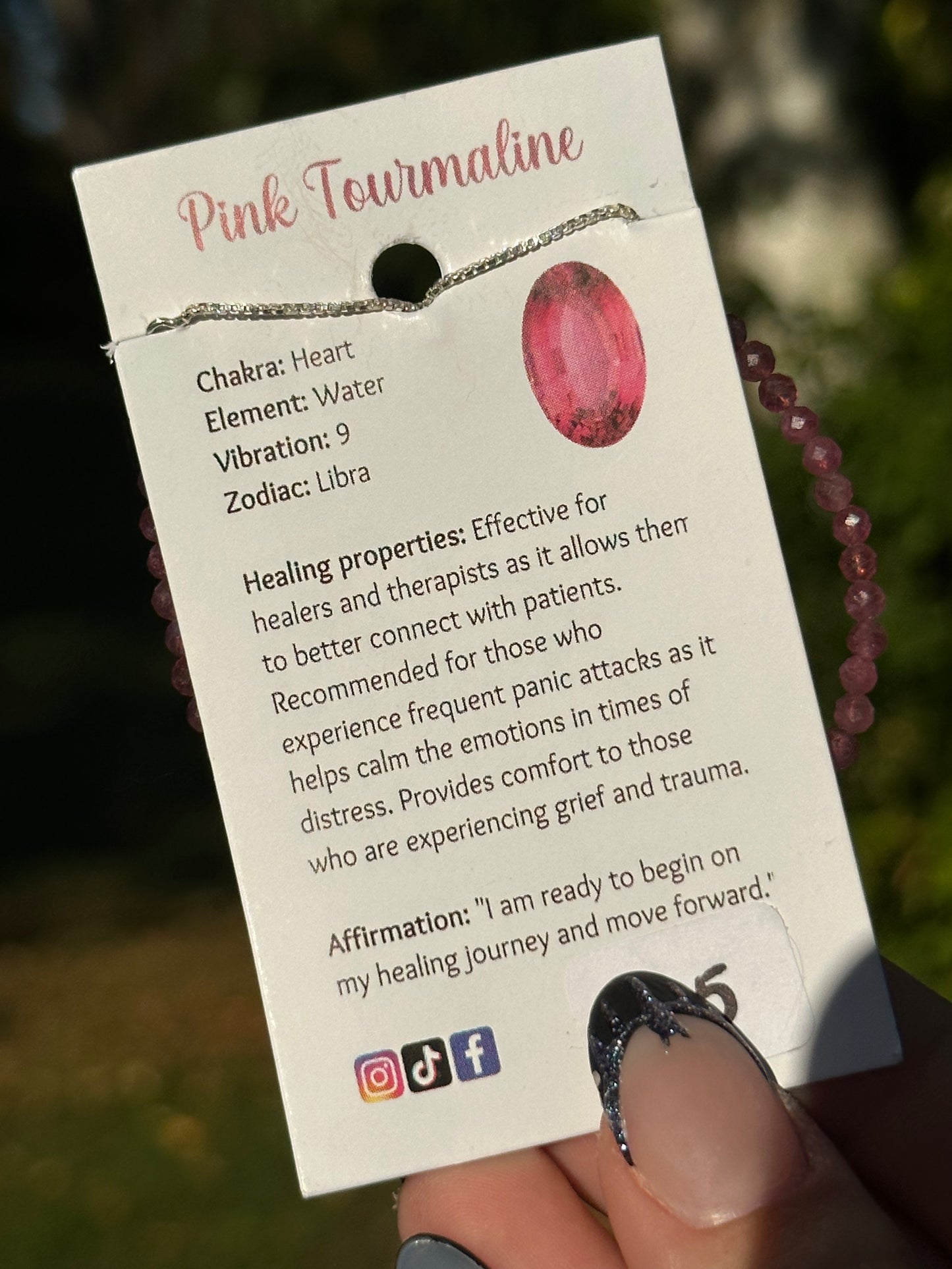 Pink Tourmaline Bracelet - Sterling Silver