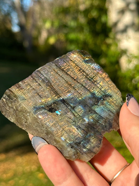 Labradorite One Side Polished Slab