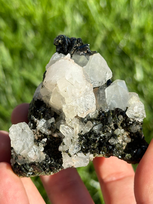 Dark epidote and quartz
