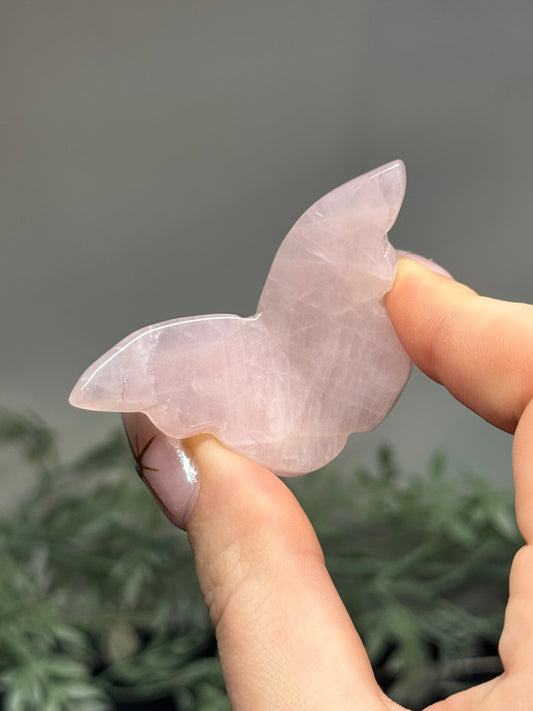 Rose Quartz 3D butterfly - E