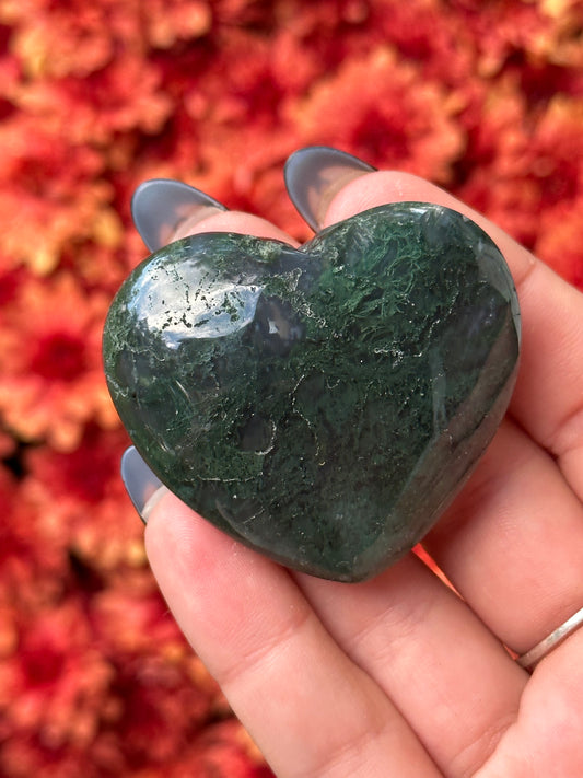 Moss Agate Heart