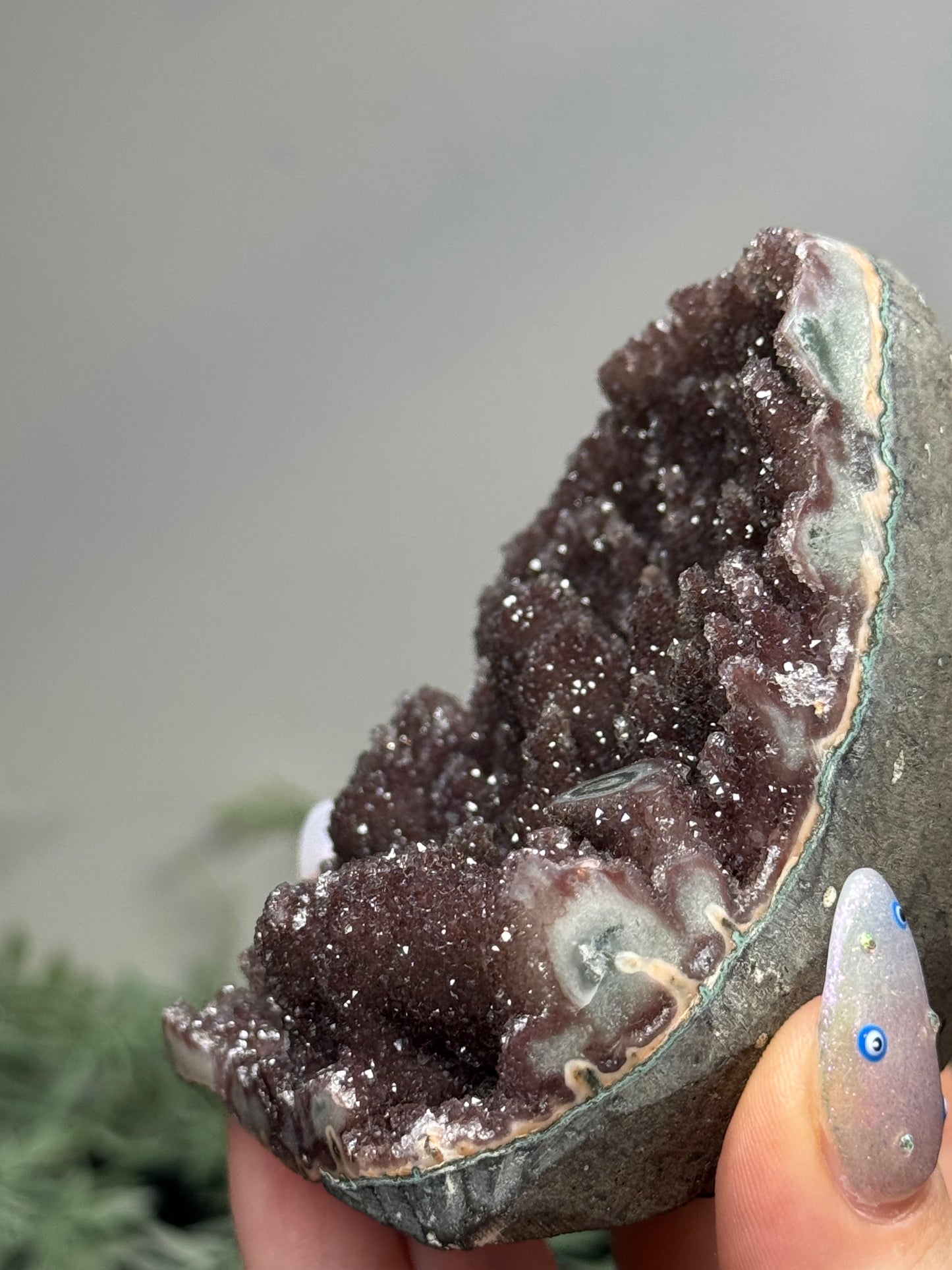 Red Amethyst with stalactites - Uruguay