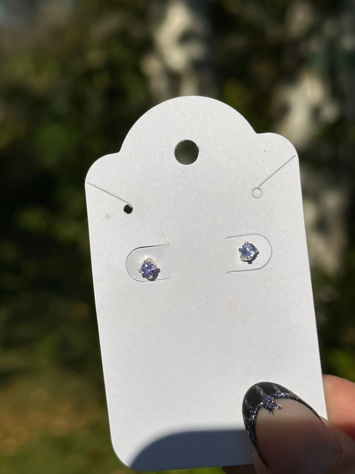 Tanzanite Stud Earrings - Sterling Silver