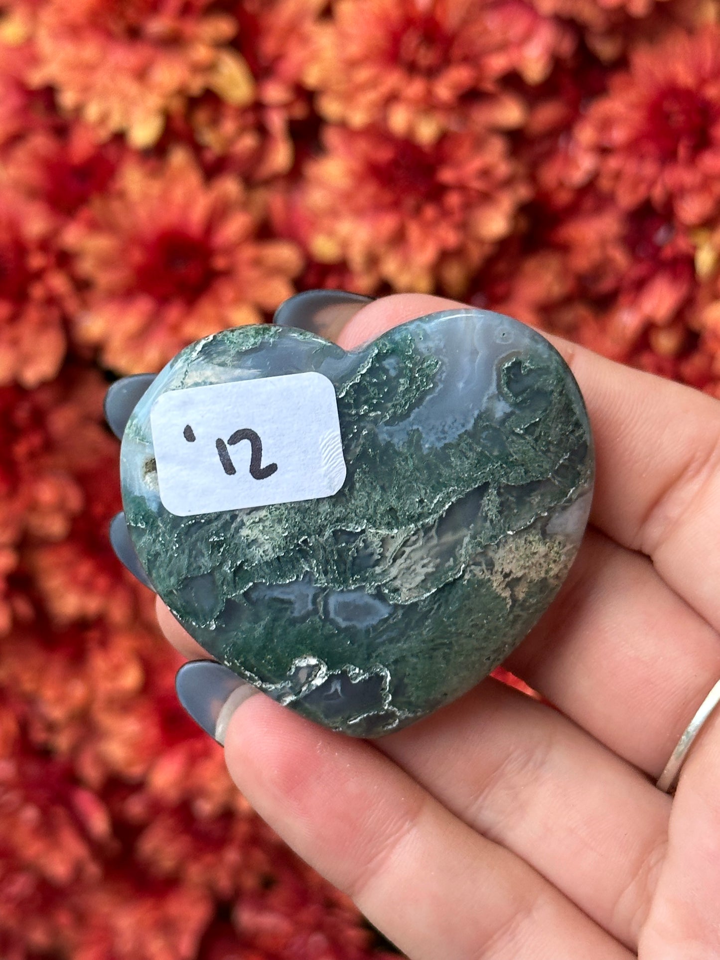 Moss Agate Heart