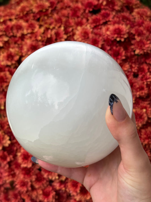 XL Satin Spar Selenite Sphere