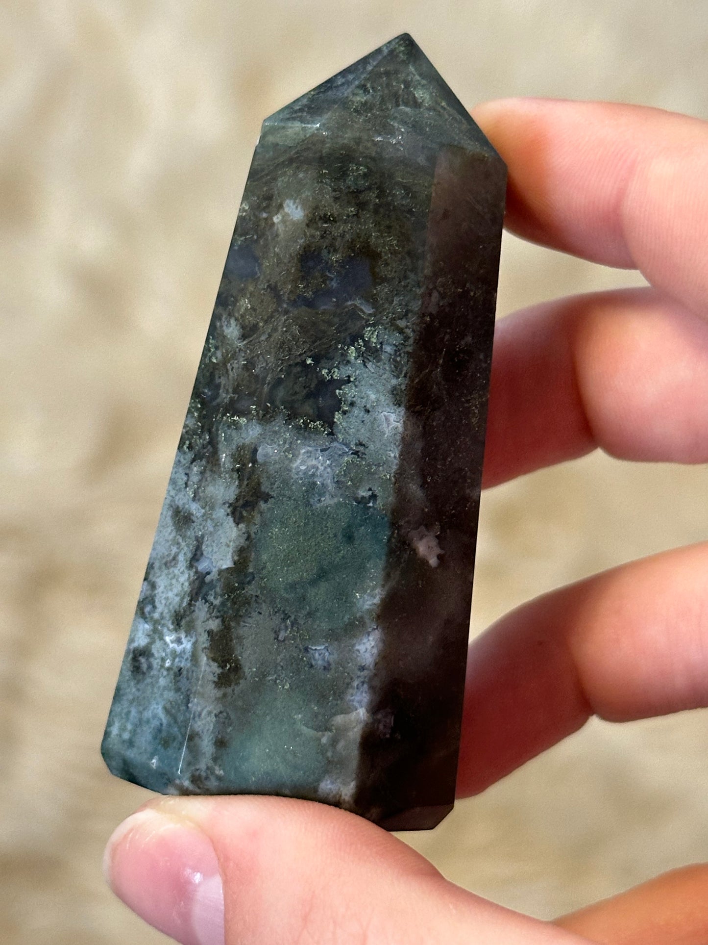 Moss agate tower