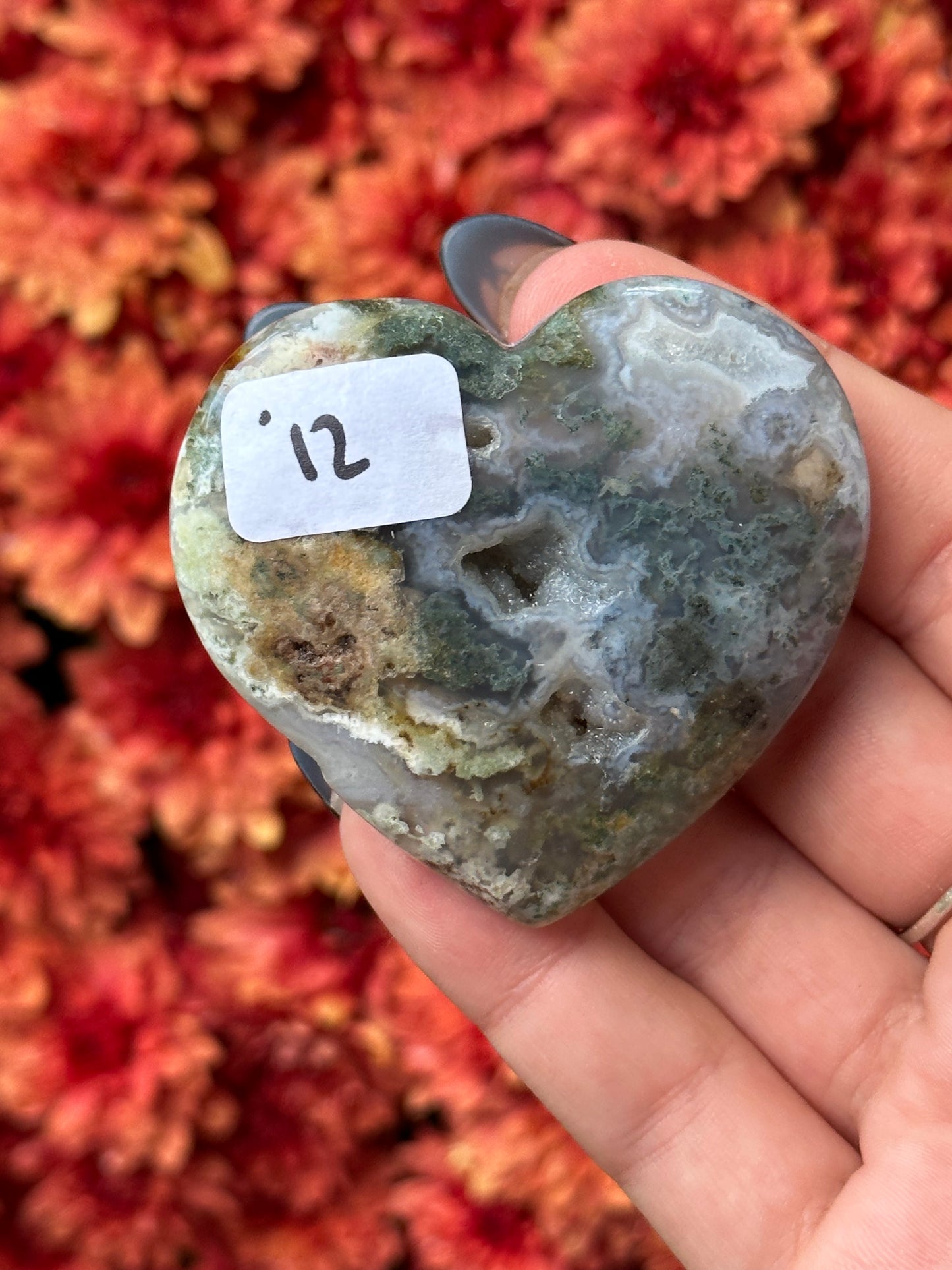 Moss Agate Heart