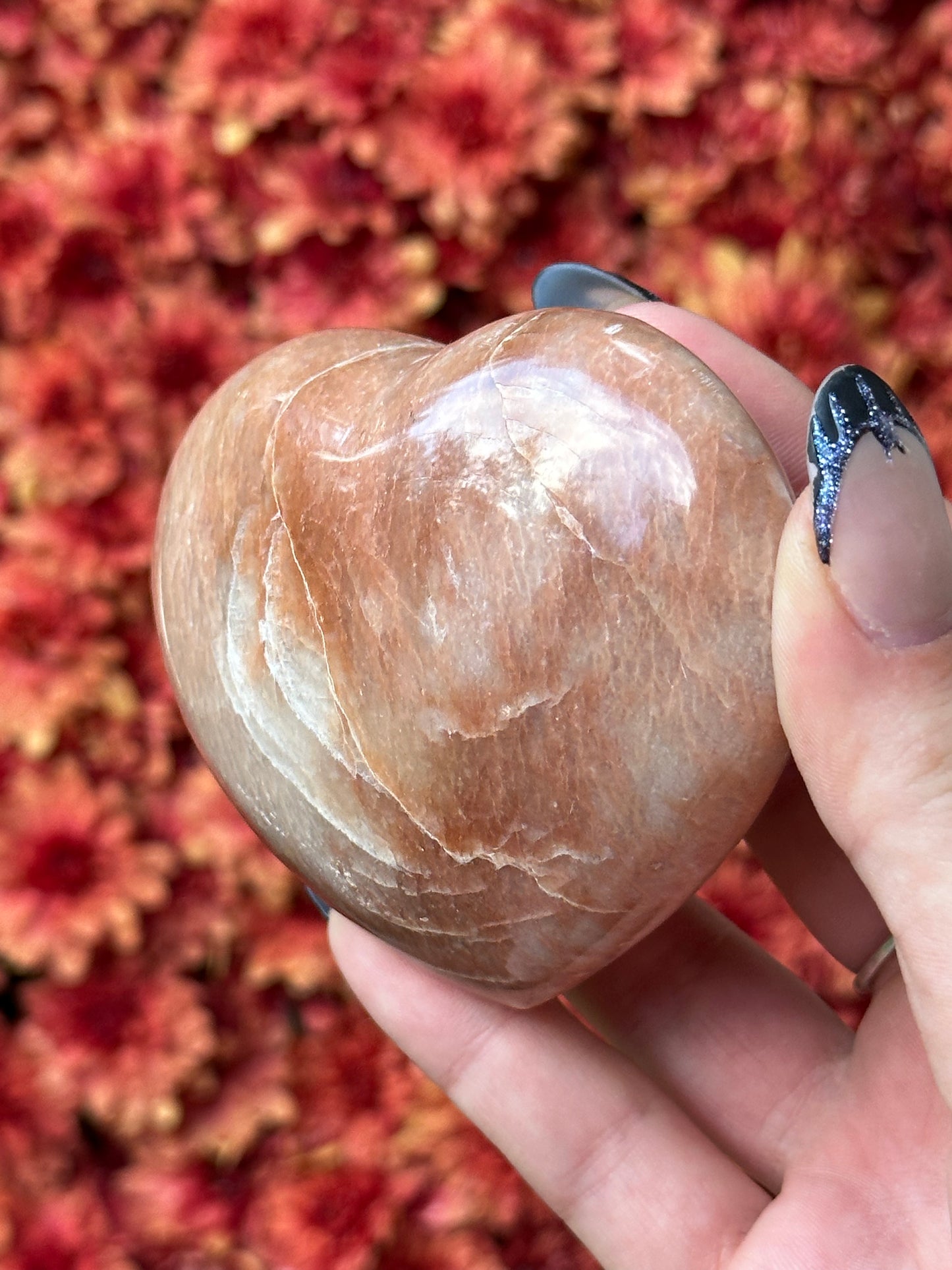 Peach Moonstone Heart