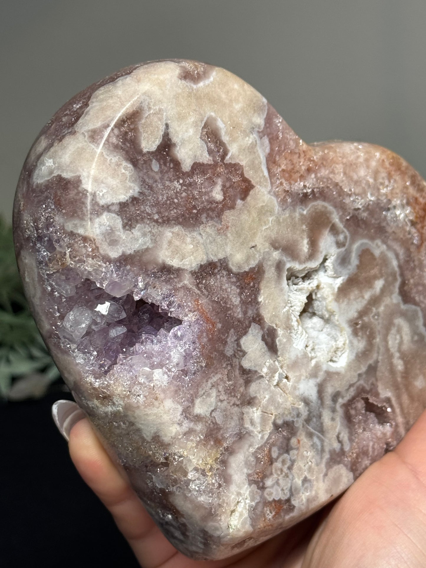 Pink amethyst heart