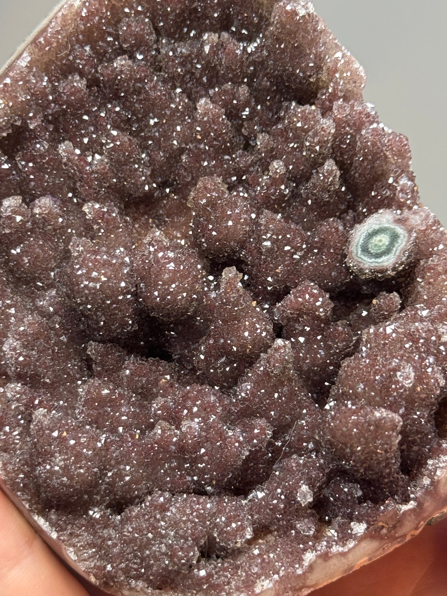 Red Amethyst with stalactites - Uruguay