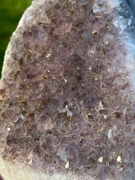 Golden Rutile Rainbow Amethyst on stand