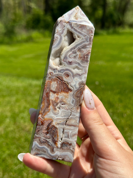 Mexican Crazy Lace Agate Tower