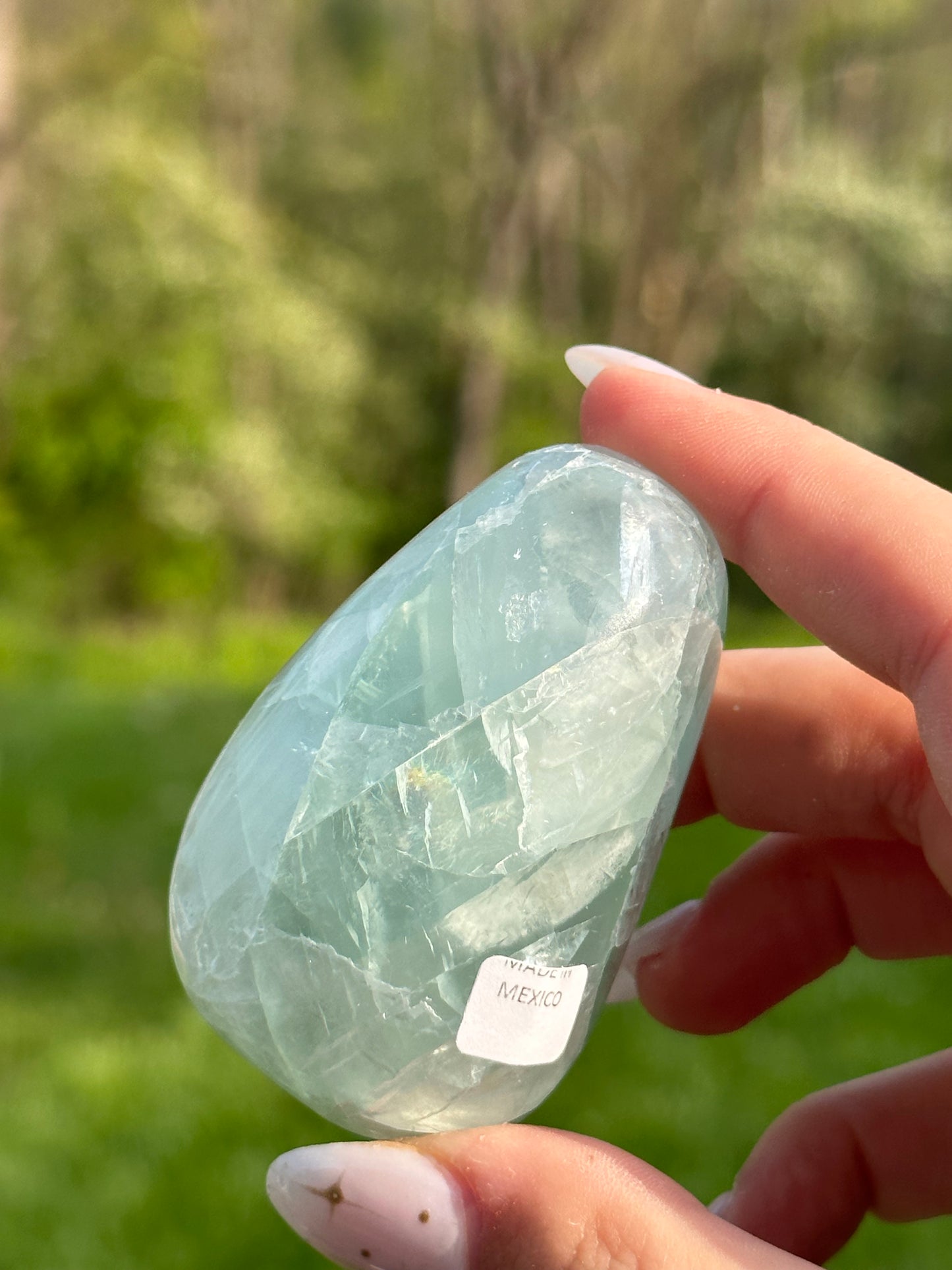 Green Flourite Pebble Palmstones