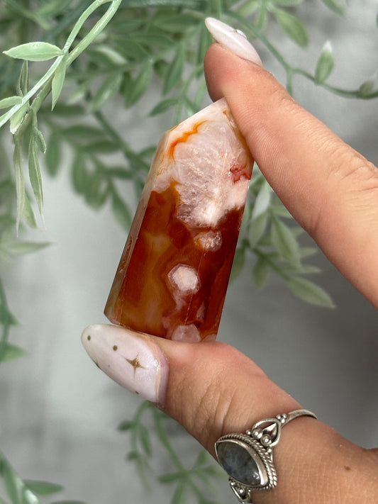 Carnelian Flower Agate Tower