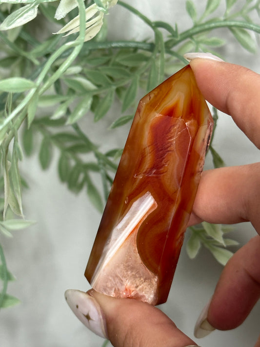 Carnelian Flower Agate Tower