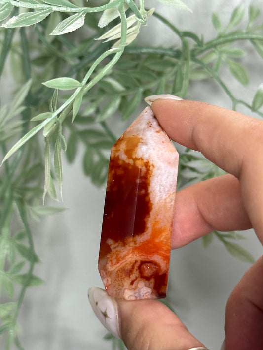 Carnelian Flower Agate Tower