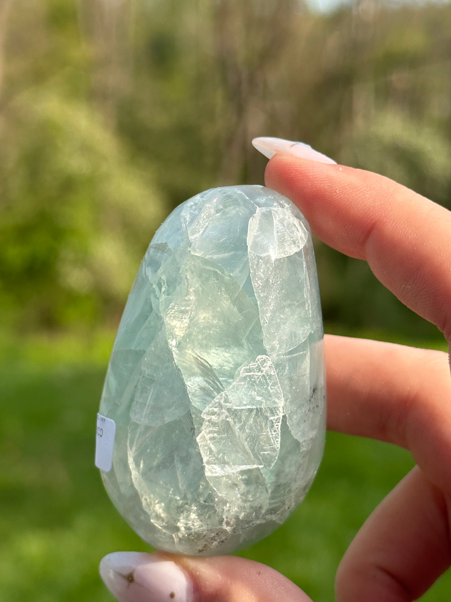 Green Flourite Pebble Palmstones