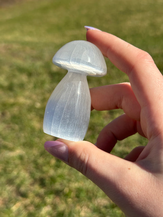 Satin Spar Selenite Mushrooms