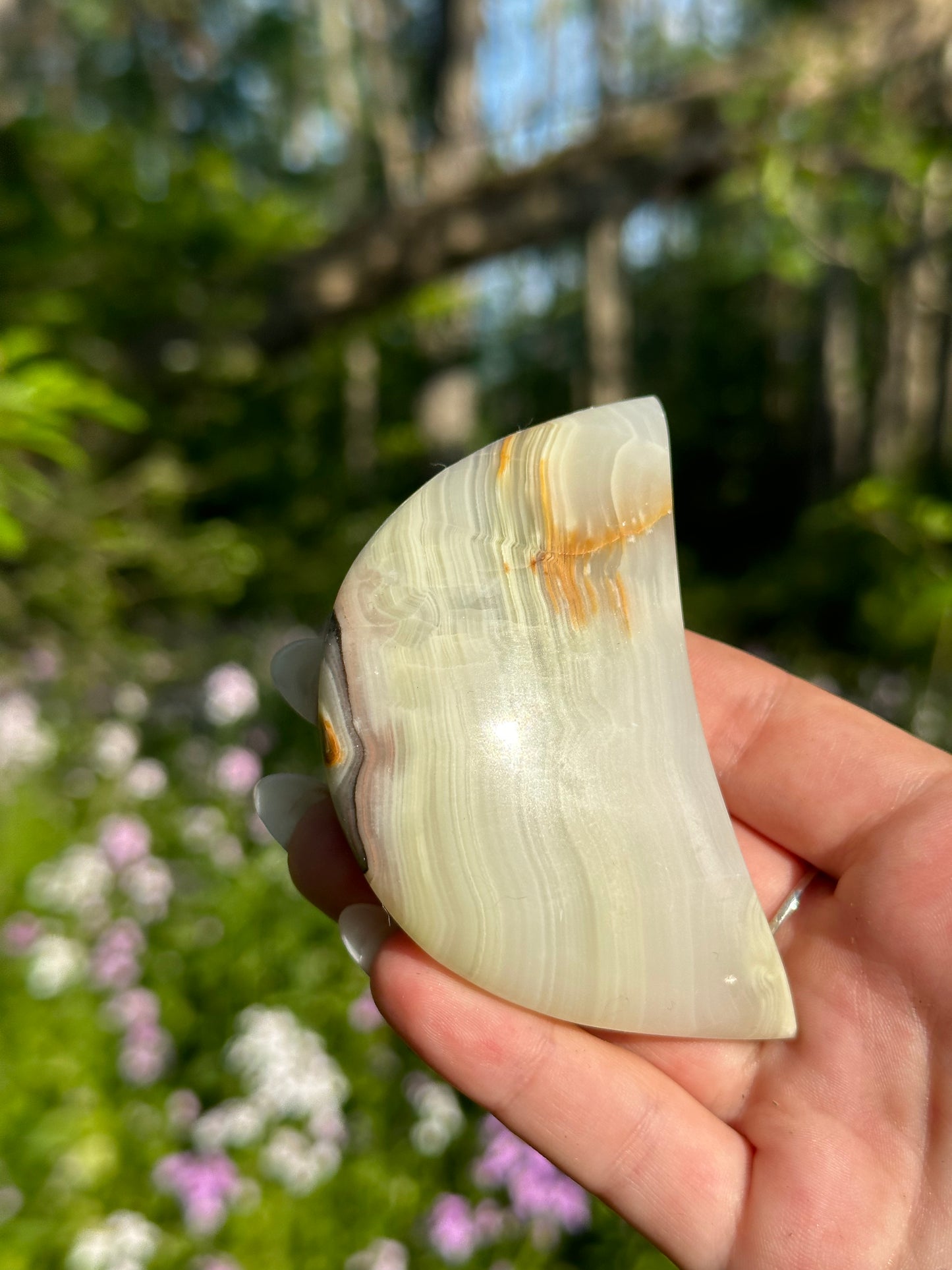 Green Banded Calcite Moons