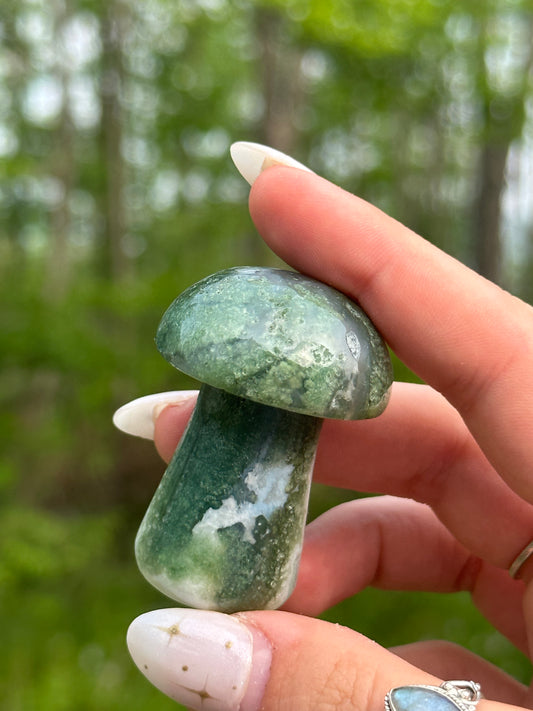 Moss Agate Mushroom