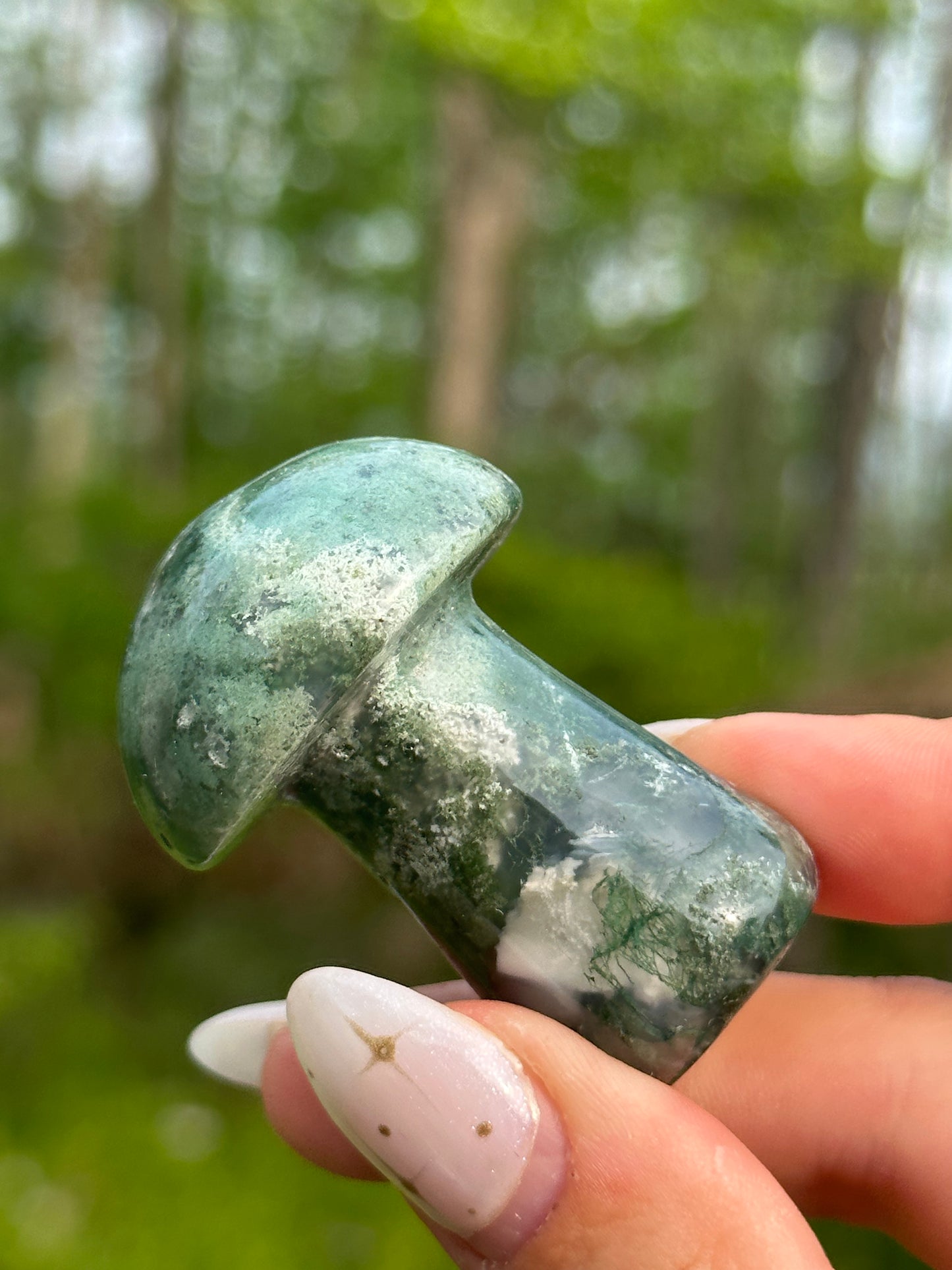 Moss Agate Mushroom