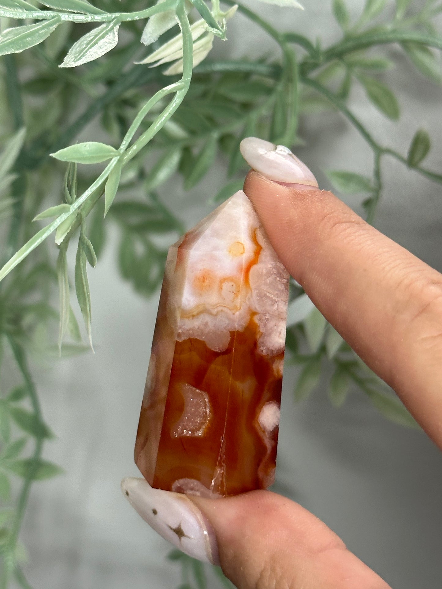 Carnelian Flower Agate Tower