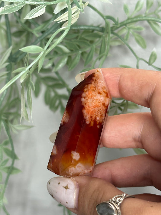 Carnelian Flower Agate Tower