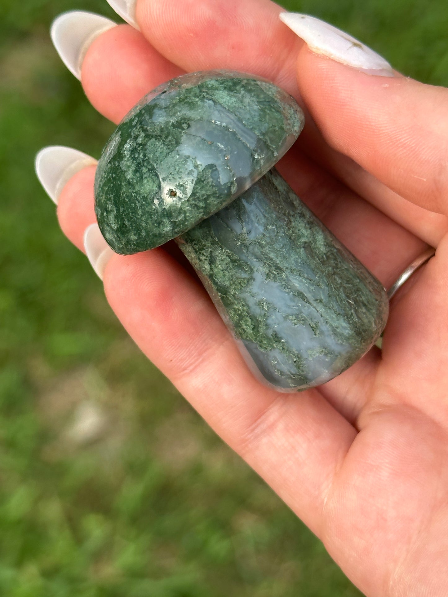 Moss Agate Mushroom