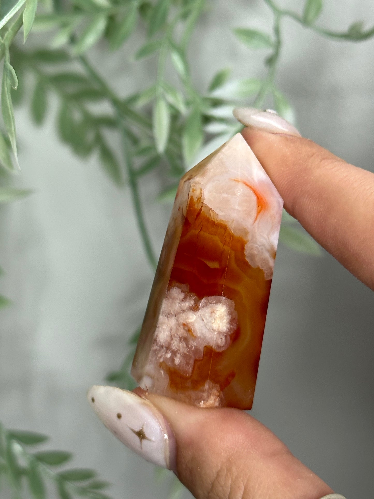 Carnelian Flower Agate Tower